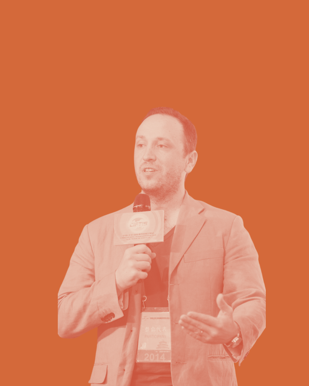 Jeremy Forsberg speaking at an international conference